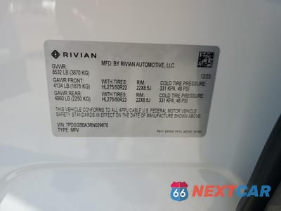 Zdjęcie 14 z 14 samochodu: 2024 RIVIAN R1S ADVENTURE VIN:7PDSGBBA3RN029670 - miniatura