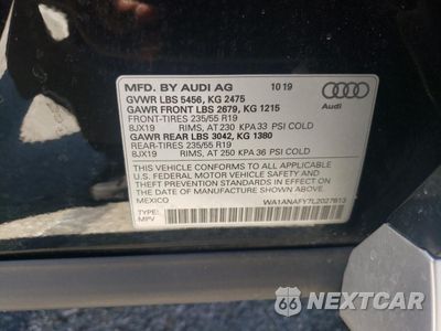 Zdjęcie 12 z 13 samochodu: 2020 AUDI Q5 PREMIUM VIN:WA1ANAFY7L2027613 - miniatura