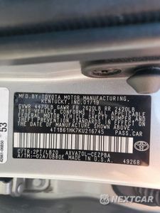 Zdjęcie 12 z 12 samochodu: 2019 TOYOTA CAMRY XSE VIN:4T1B61HK7KU216745 - miniatura