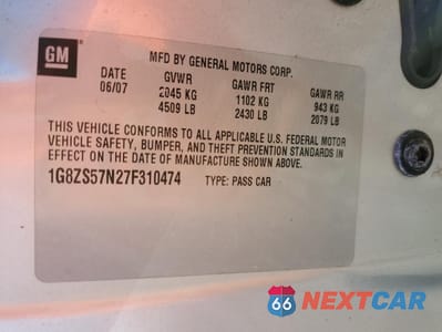 Zdjęcie 13 z 14 samochodu: 2007 SATURN AURA XE VIN:1G8ZS57N27F310474 - miniatura
