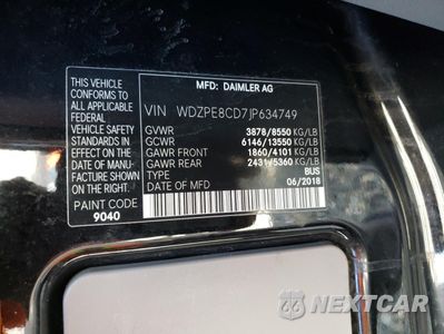 Zdjęcie 12 z 12 samochodu: 2019 MERCEDES-BENZ SPRINTER 2500 VIN:WDZPE8CD7JP634749 - miniatura