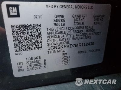 Zdjęcie 13 z 13 samochodu: 2021 CHEVROLET TAHOE K1500 Z71 VIN:1GNSKPKD7MR112430 - miniatura