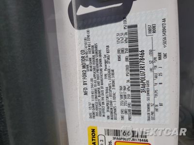 Zdjęcie 12 z 13 samochodu: 2018 FORD FUSION SE HYBRID VIN:3FA6P0LU7JR178466 - miniatura