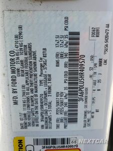 Zdjęcie 12 z 12 samochodu: 2017 FORD FUSION SE HYBRID VIN:3FA6P0LU5HR409570 - miniatura