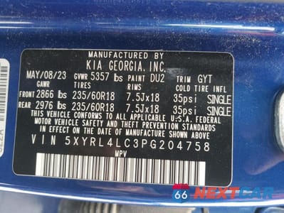 Zdjęcie 14 z 14 samochodu: 2023 KIA SORENTO S VIN:5XYRL4LC3PG204758 - miniatura