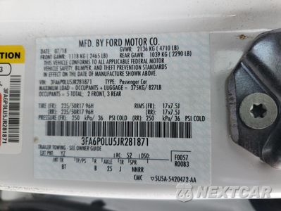 Zdjęcie 12 z 12 samochodu: 2018 FORD FUSION SE HYBRID VIN:3FA6P0LU5JR281871 - miniatura