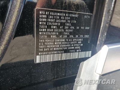 Zdjęcie 12 z 12 samochodu: 2015 VOLKSWAGEN TIGUAN S VIN:WVGBV7AX9FW578243 - miniatura