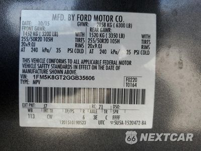 Zdjęcie 13 z 15 samochodu: 2016 FORD EXPLORER SPORT VIN:1FM5K8GT2GGB35606 - miniatura