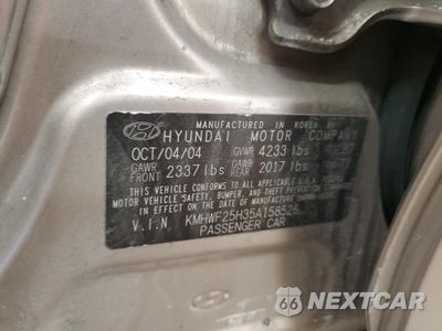 Zdjęcie 12 z 12 samochodu: 2005 HYUNDAI SONATA GL VIN:KMHWF25H35A158526 - miniatura