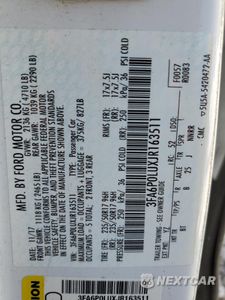 Zdjęcie 12 z 12 samochodu: 2018 FORD FUSION SE HYBRID VIN:3FA6P0LUXJR163511 - miniatura