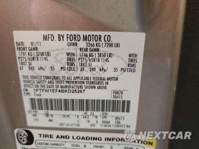 Zdjęcie 12 z 12 samochodu: 2011 FORD F150 SUPERCREW VIN:1FTFW1EF4BKD25267 - miniatura