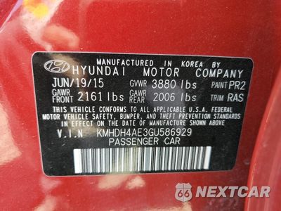Zdjęcie 13 z 13 samochodu: 2016 HYUNDAI ELANTRA SE VIN:KMHDH4AE3GU586929 - miniatura