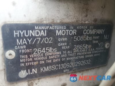Zdjęcie 13 z 15 samochodu: 2002 HYUNDAI SANTA FE GLS VIN:KM8SC13D92U292632 - miniatura