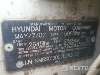Zdjęcie 13 z 15 samochodu: 2002 HYUNDAI SANTA FE GLS VIN:KM8SC13D92U292632 - miniatura