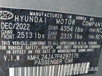 Zdjęcie 12 z 12 samochodu: 2023 HYUNDAI SONATA SE VIN:KMHL24JA7PA297175 - miniatura