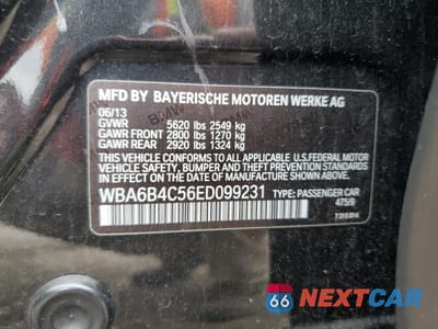 Zdjęcie 12 z 12 samochodu: 2014 BMW 650 XI GRAN COUPE VIN:WBA6B4C56ED099231 - miniatura