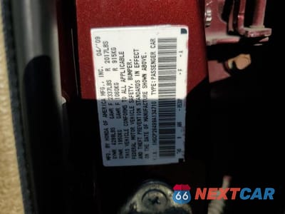 Zdjęcie 12 z 12 samochodu: 2009 HONDA ACCORD LXP VIN:1HGCP26499A134710 - miniatura