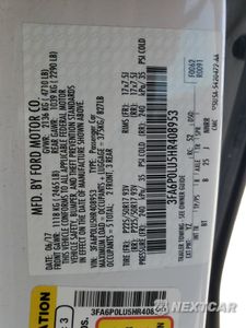Zdjęcie 12 z 12 samochodu: 2017 FORD FUSION SE HYBRID VIN:3FA6P0LU5HR408953 - miniatura