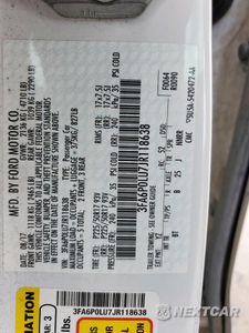 Zdjęcie 12 z 12 samochodu: 2018 FORD FUSION SE HYBRID VIN:3FA6P0LU7JR118638 - miniatura