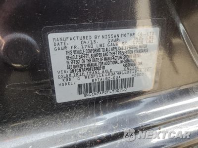 Trzecie zdjęcie samochodu z tyłu: 2015 NISSAN VERSA S VIN:3N1CN7AP0FL930210 - miniatura