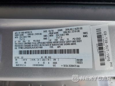 Zdjęcie 13 z 14 samochodu: 2018 FORD ESCAPE SE VIN:1FMCU0GD5JUC03160 - miniatura