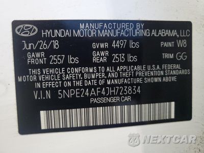Zdjęcie 12 z 13 samochodu: 2018 HYUNDAI SONATA SE VIN:5NPE24AF4JH723834 - miniatura