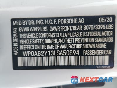 Zdjęcie 12 z 14 samochodu: 2020 PORSCHE TAYCAN 4S VIN:WP0AB2Y13LSA50894 - miniatura