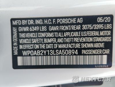 Zdjęcie 12 z 14 samochodu: 2020 PORSCHE TAYCAN 4S VIN:WP0AB2Y13LSA50894 - miniatura
