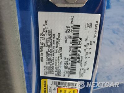 Zdjęcie 12 z 15 samochodu: 2017 FORD FUSION SE VIN:3FA6P0HD0HR159759 - miniatura