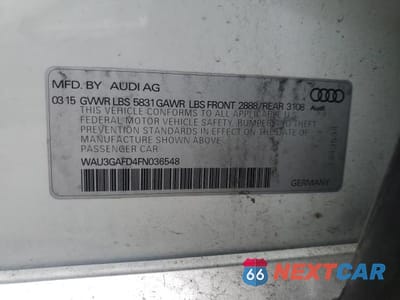 Zdjęcie 12 z 12 samochodu: 2015 AUDI A8 L QUATTRO VIN:WAU3GAFD4FN036548 - miniatura