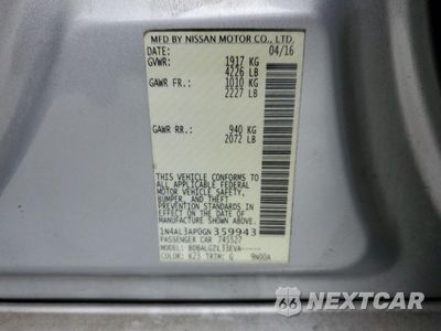 Zdjęcie 12 z 12 samochodu: 2016 NISSAN ALTIMA 2.5 VIN:1N4AL3AP0GN359943 - miniatura