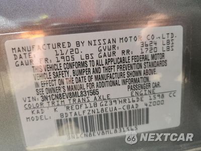 Zdjęcie 12 z 12 samochodu: 2021 NISSAN VERSA SV VIN:3N1CN8EV8ML831565 - miniatura