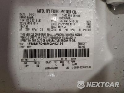 Zdjęcie 12 z 13 samochodu: 2021 FORD EXPLORER XLT VIN:1FMSK7DH8MGA92124 - miniatura