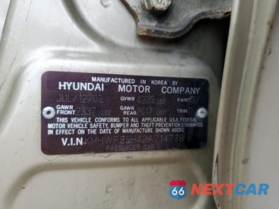 Zdjęcie 12 z 12 samochodu: 2002 HYUNDAI SONATA GLS VIN:KMHWF35H42A714778 - miniatura