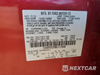 Zdjęcie 12 z 12 samochodu: 2011 FORD TAURUS SHO VIN:1FAHP2KT0BG117840 - miniatura