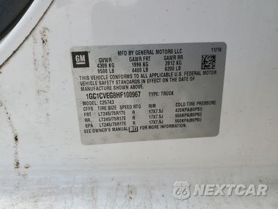 Zdjęcie 12 z 12 samochodu: 2017 CHEVROLET SILVERADO C2500 HEAVY DUTY LT VIN:1GC1CVEG8HF100967 - miniatura