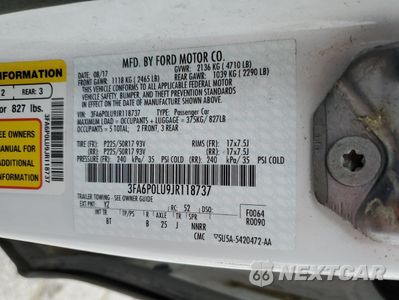 Zdjęcie 12 z 13 samochodu: 2018 FORD FUSION SE HYBRID VIN:3FA6P0LU9JR118737 - miniatura