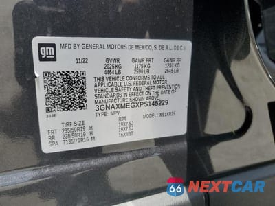 Zdjęcie 13 z 13 samochodu: 2023 CHEVROLET EQUINOX RS VIN:3GNAXMEGXPS145229 - miniatura