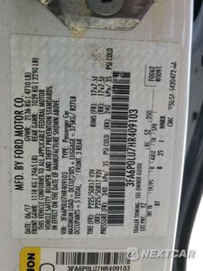 Zdjęcie 12 z 12 samochodu: 2017 FORD FUSION SE HYBRID VIN:3FA6P0LU7HR409103 - miniatura