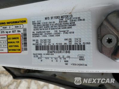 Zdjęcie 12 z 13 samochodu: 2018 FORD FUSION SE HYBRID VIN:3FA6P0LU3JR171840 - miniatura
