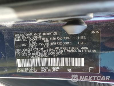 Zdjęcie 13 z 15 samochodu: 2016 TOYOTA 4RUNNER SR5/SR5 PREMIUM VIN:JTEBU5JR5G5371090 - miniatura