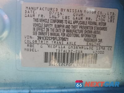 Zdjęcie 12 z 12 samochodu: 2015 NISSAN VERSA NOTE S VIN:3N1CE2CP0FL370821 - miniatura