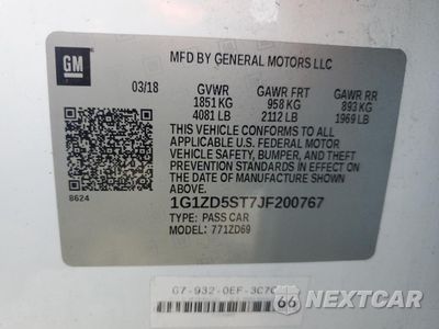 Zdjęcie 12 z 14 samochodu: 2018 CHEVROLET MALIBU LT VIN:1G1ZD5ST7JF200767 - miniatura