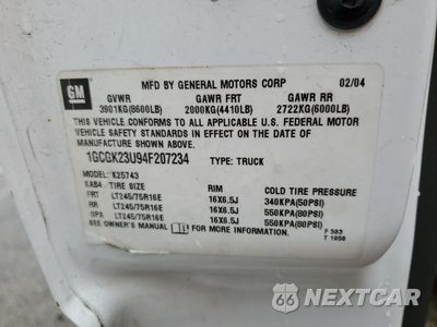 Zdjęcie 12 z 14 samochodu: 2004 CHEVROLET SILVERADO K2500 VIN:1GCGK23U94F207234 - miniatura