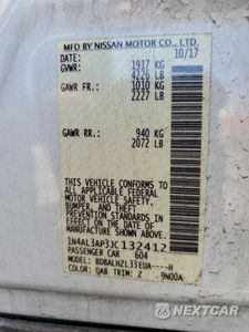 Zdjęcie 12 z 13 samochodu: 2018 NISSAN ALTIMA 2.5 VIN:1N4AL3AP3JC132412 - miniatura