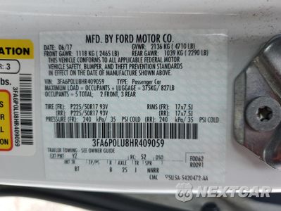Zdjęcie 12 z 13 samochodu: 2017 FORD FUSION SE HYBRID VIN:3FA6P0LU8HR409059 - miniatura