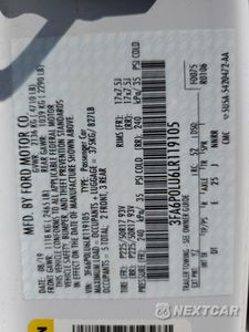 Zdjęcie 13 z 13 samochodu: 2020 FORD FUSION SE VIN:3FA6P0LU6LR119105 - miniatura