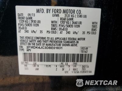 Zdjęcie 12 z 13 samochodu: 2013 FORD EDGE SEL VIN:2FMDK4JC3DBE01831 - miniatura