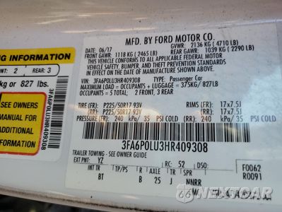 Zdjęcie 12 z 13 samochodu: 2017 FORD FUSION SE HYBRID VIN:3FA6P0LU3HR409308 - miniatura