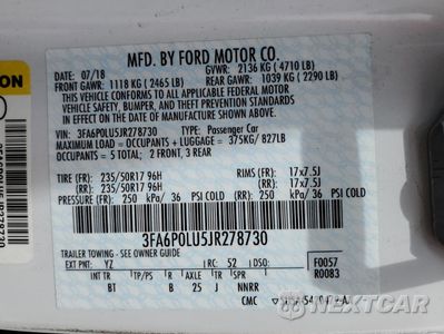 Zdjęcie 12 z 13 samochodu: 2018 FORD FUSION SE HYBRID VIN:3FA6P0LU5JR278730 - miniatura